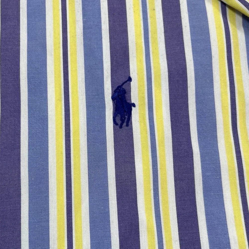 Polo Ralph Lauren Blake Shirt Mens XL Yellow Blue Purple Striped Preppy Colorful